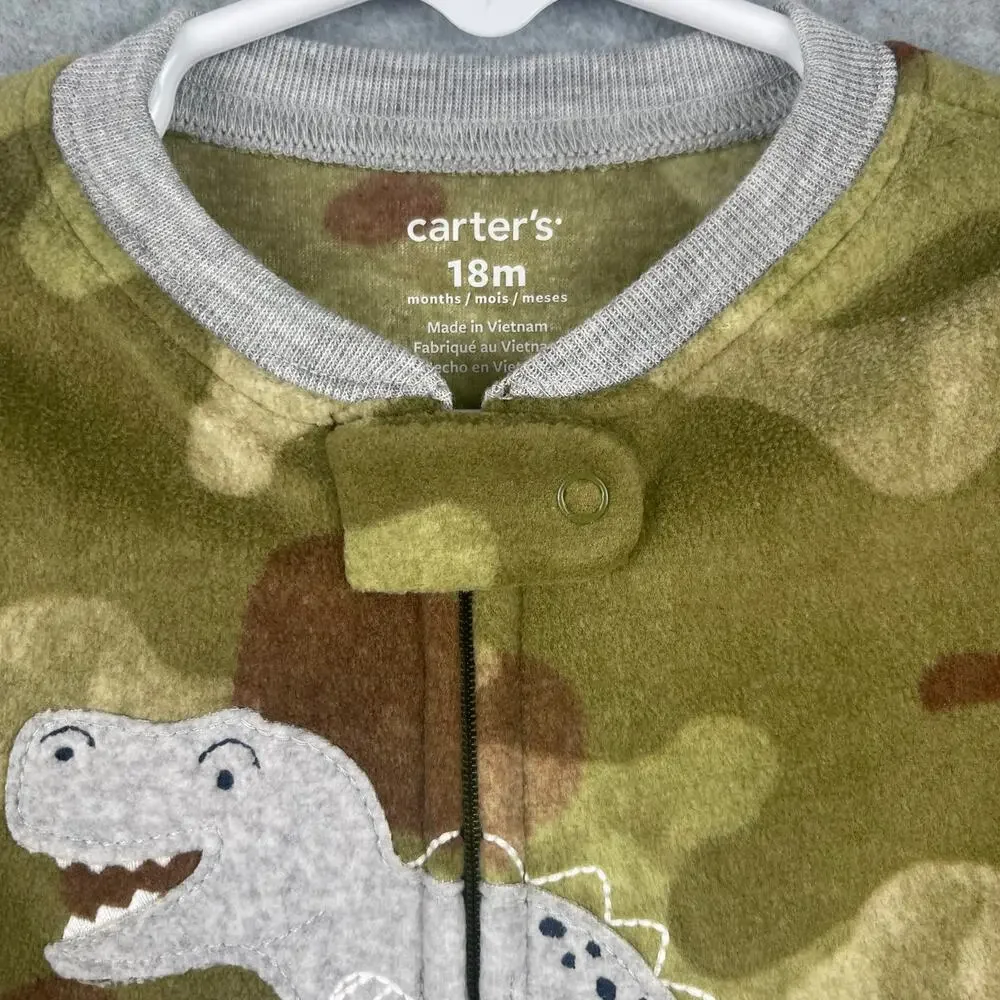 Carter's Fleece Dino Footed Pj Size 18 Months